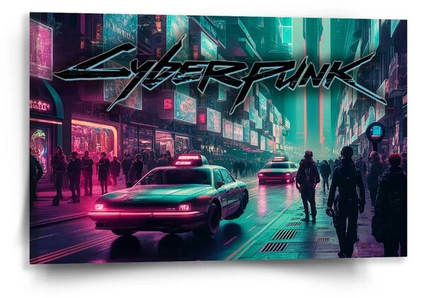 Sablio Obraz Cyberpunk 2077 Město - 60x40 cm