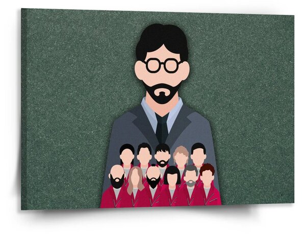 Sablio Obraz Money heist Profesor a jeho tým Zelená - 150x110 cm
