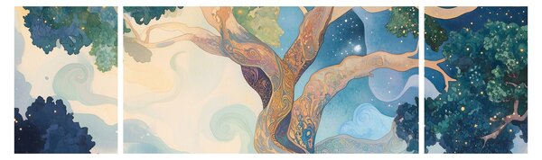 Obraz - Vesmírný strom (170x50 cm)