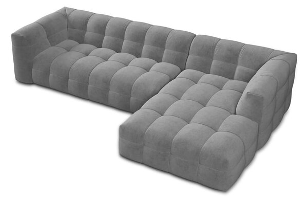 Šedá sametová rohová pohovka Windsor & Co Sofas Vesta, pravý roh