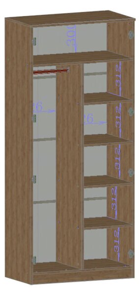 Skříň Simple 2D dub kraft zlatý