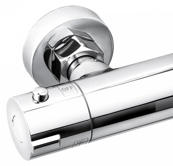 Erga Yoka, sprchový sloup s termostatem a 3-funkční ruční sprchou, chromová, ERG-YKA-BP.BERGEN-THERM-30-CHR