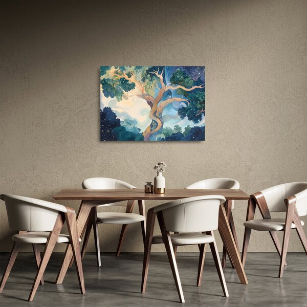 Skleněný obraz - Vesmírný strom (70x50 cm)