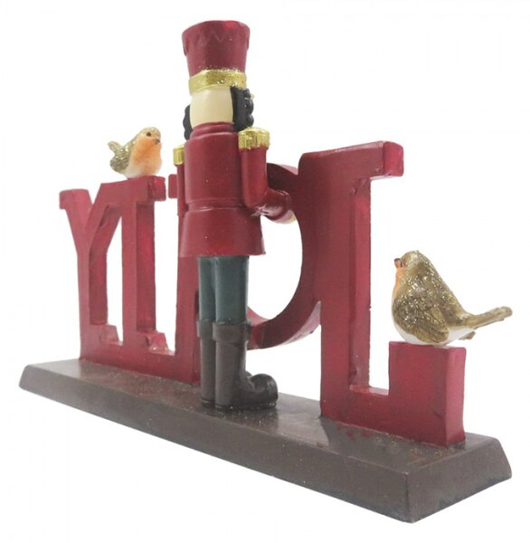 Vánoční dekorace socha Louskáček s nápisem Jolly – 18x4x11 cm