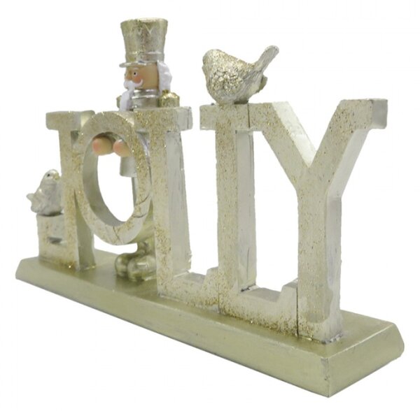 Vánoční dekorace Socha Zlatá 18*4*11 cm – 18x4x11 cm