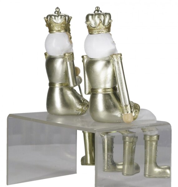 Vánoční dekorace Socha Louskáček Zlatý 6*6*12/21 cm – 6x6x12/21 cm