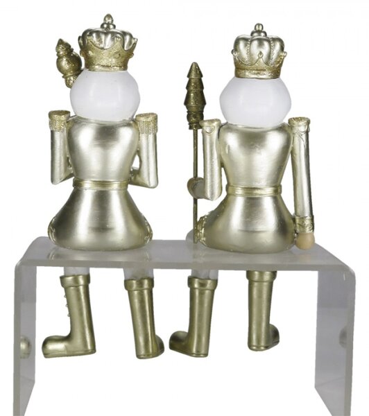 Vánoční dekorace Socha Louskáček Zlatý 6*6*12/21 cm – 6x6x12/21 cm