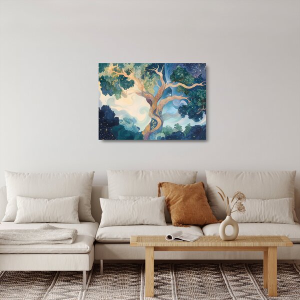 Skleněný obraz - Vesmírný strom (70x50 cm)
