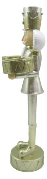 Vánoční dekorace Socha Louskáček Zlatý 12*8*28 cm – 12x8x28 cm
