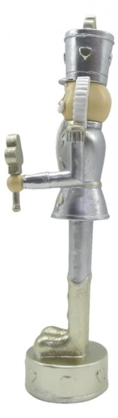 Vánoční dekorace Socha Louskáček Stříbrná 6*6*24 cm – 6x6x24 cm