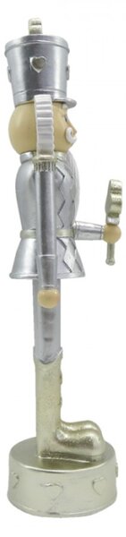 Vánoční dekorace Socha Louskáček Stříbrná 6*6*24 cm – 6x6x24 cm