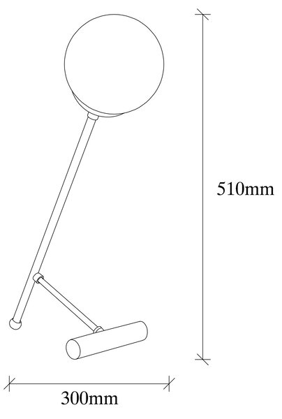 ASIR Stolní lampa GOLF černá bílá