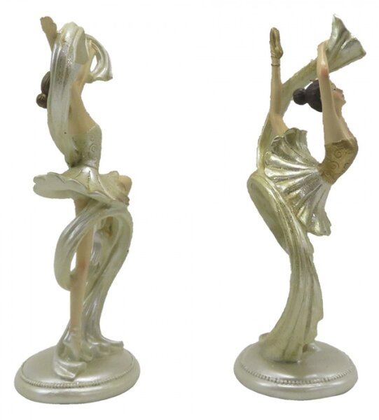 2ks béžová dekorativní socha Ballerina – 9x6x18 cm