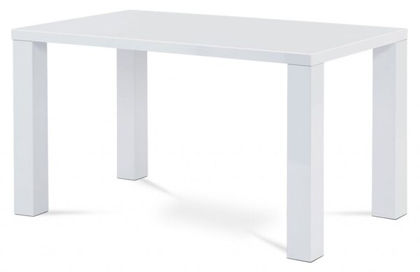 Vikio Jídelní stůl 135x80x76 cm vysoký lesk bílý AJS116B-3