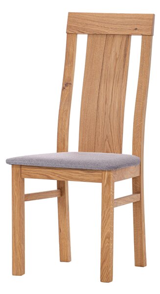 Dubová olejovaná a voskovaná židle Sofi světle šedá látka