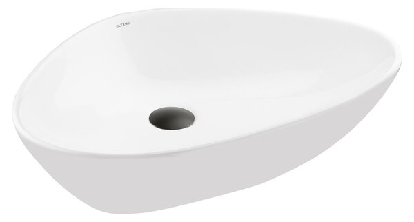 Oltens Vala umyvadlo 59x39 cm oválné na pult bílá lesk 40325000