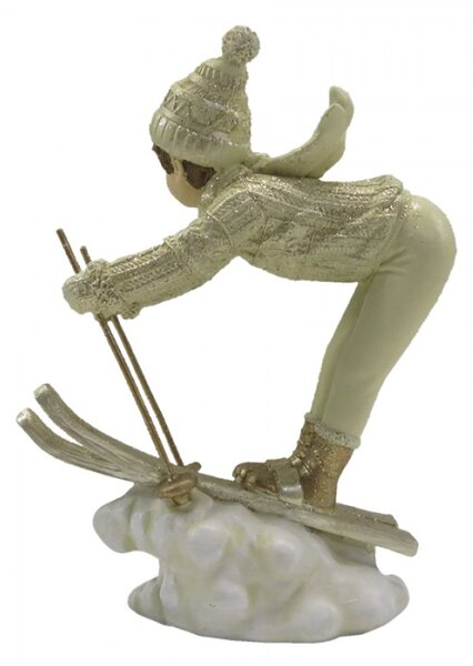 Dekorace chlapec na lyžích – 14x6x19 cm