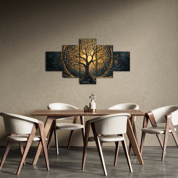 Obraz - Strom se zlatou aurou (125x70 cm)