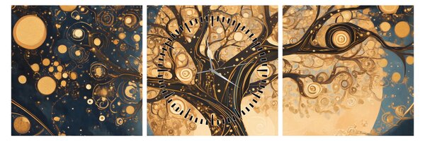 Obraz - Surrealistický strom (s hodinami) (90x30 cm)