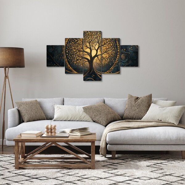 Obraz - Strom se zlatou aurou (125x70 cm)