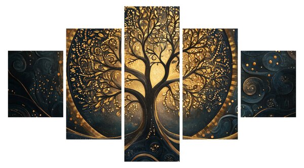 Obraz - Strom se zlatou aurou (125x70 cm)