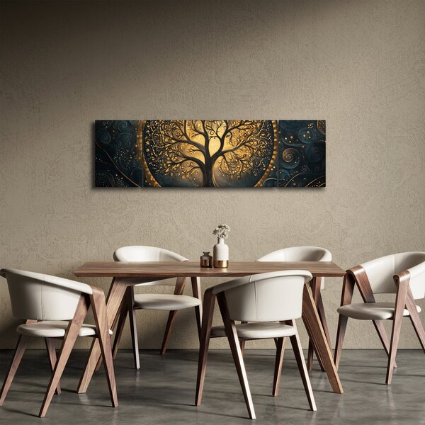 Obraz - Strom se zlatou aurou (170x50 cm)