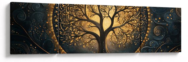 Obraz - Strom se zlatou aurou (170x50 cm)