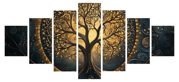 Obraz - Strom se zlatou aurou (210x100 cm)