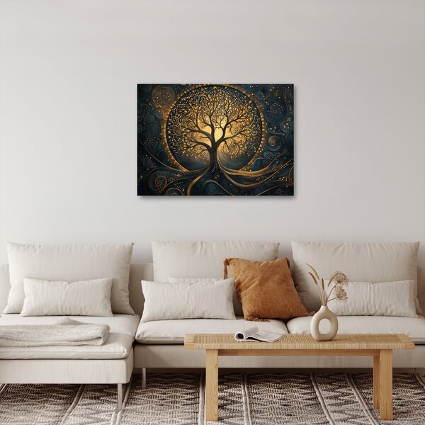 Obraz - Strom se zlatou aurou (70x50 cm)