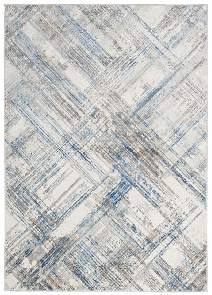 Makro Abra Moderní kusový koberec PORTLAND G505B bílý modrý Rozměr: 80x150 cm