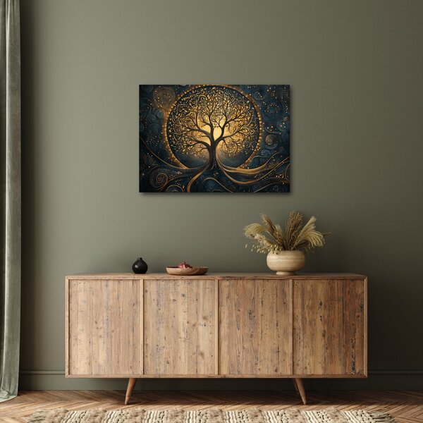 Obraz - Strom se zlatou aurou (70x50 cm)