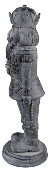 Dekorace louskáček s vánočním stromečkem Šedá 13*10*32 cm – 12x10x32 cm
