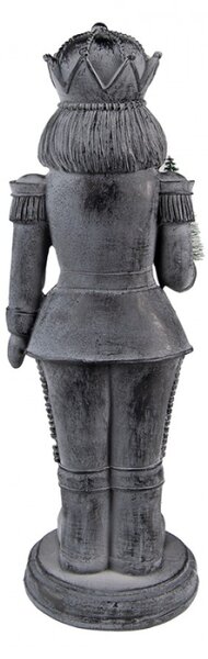 Dekorace louskáček s vánočním stromečkem Šedá 13*10*32 cm – 12x10x32 cm