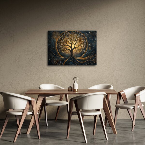 Obraz - Strom se zlatou aurou (70x50 cm)