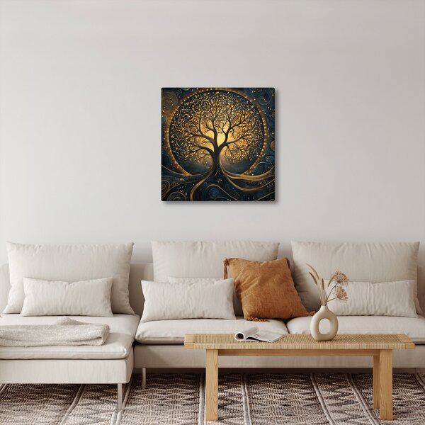 Obraz - Strom se zlatou aurou (30x30 cm)