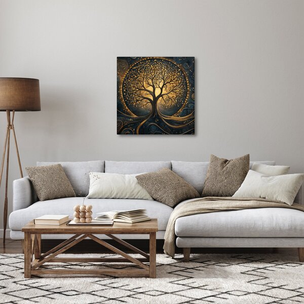 Obraz - Strom se zlatou aurou (30x30 cm)