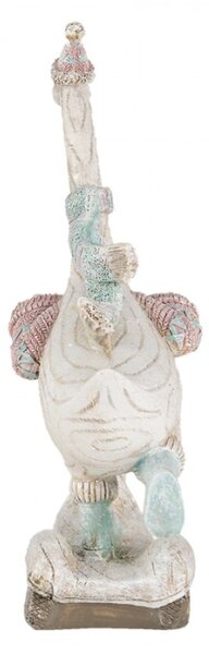 Dekorativní soška husy se šálou na koloběžce – 14x6x19 cm