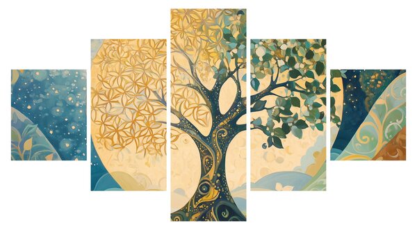 Obraz - Strom života v měsíci (125x70 cm)