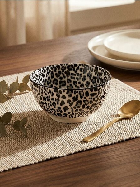 Sinsay - Keramické misky s leopardím vzorem 2 pack - černá