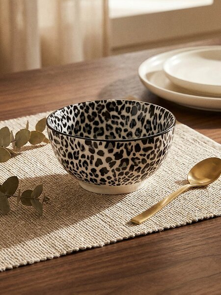 Sinsay - Keramické misky s leopardím vzorem 2 pack - černá