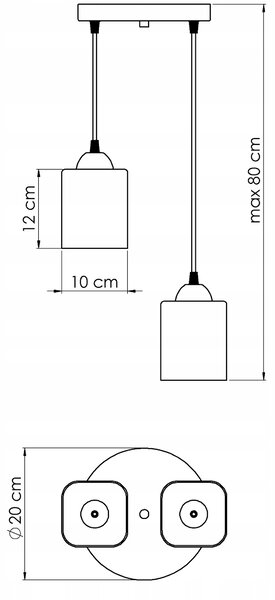Závěsné svítidlo Luxolar černé sklo 2x E27