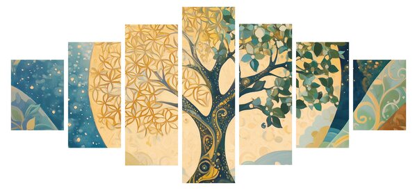 Obraz - Strom života v měsíci (210x100 cm)