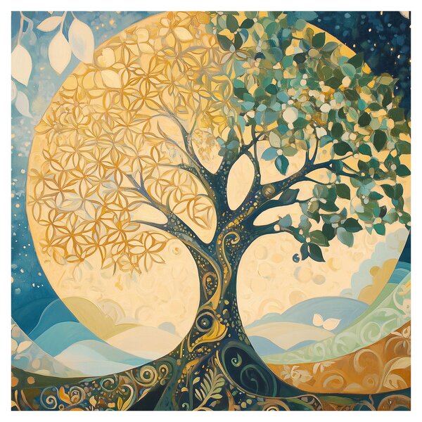 Obraz - Strom života v měsíci (30x30 cm)