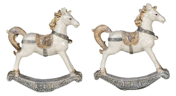 2ks Dekorativní soška houpacího koně – (2) 7x2x8 cm