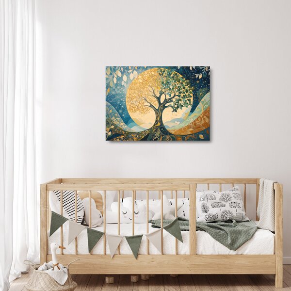 Skleněný obraz - Strom života v měsíci (70x50 cm)