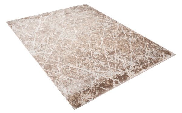 Makro Abra Moderní kusový koberec PORTLAND D054E bílý hnědý Rozměr: 80x150 cm