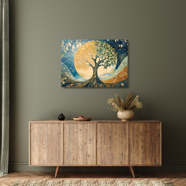 Skleněný obraz - Strom života v měsíci (70x50 cm)
