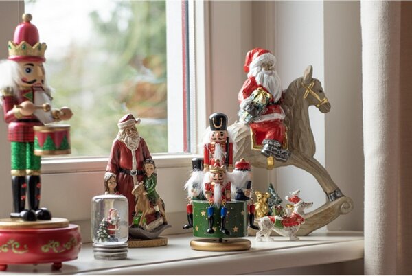 Vánoční sněhová koule / sněžítko Santa Claus se sobem – 5x9 cm