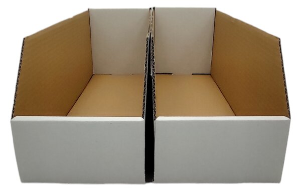KARTON PAK Úložné boxy na oblečení, organizéry do skříně BÍLÝ KARTON 15 x 47 cm