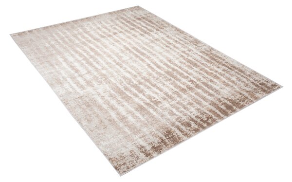 Makro Abra Moderní kusový koberec PORTLAND D156E Proužky hnědý bílý Rozměr: 80x150 cm